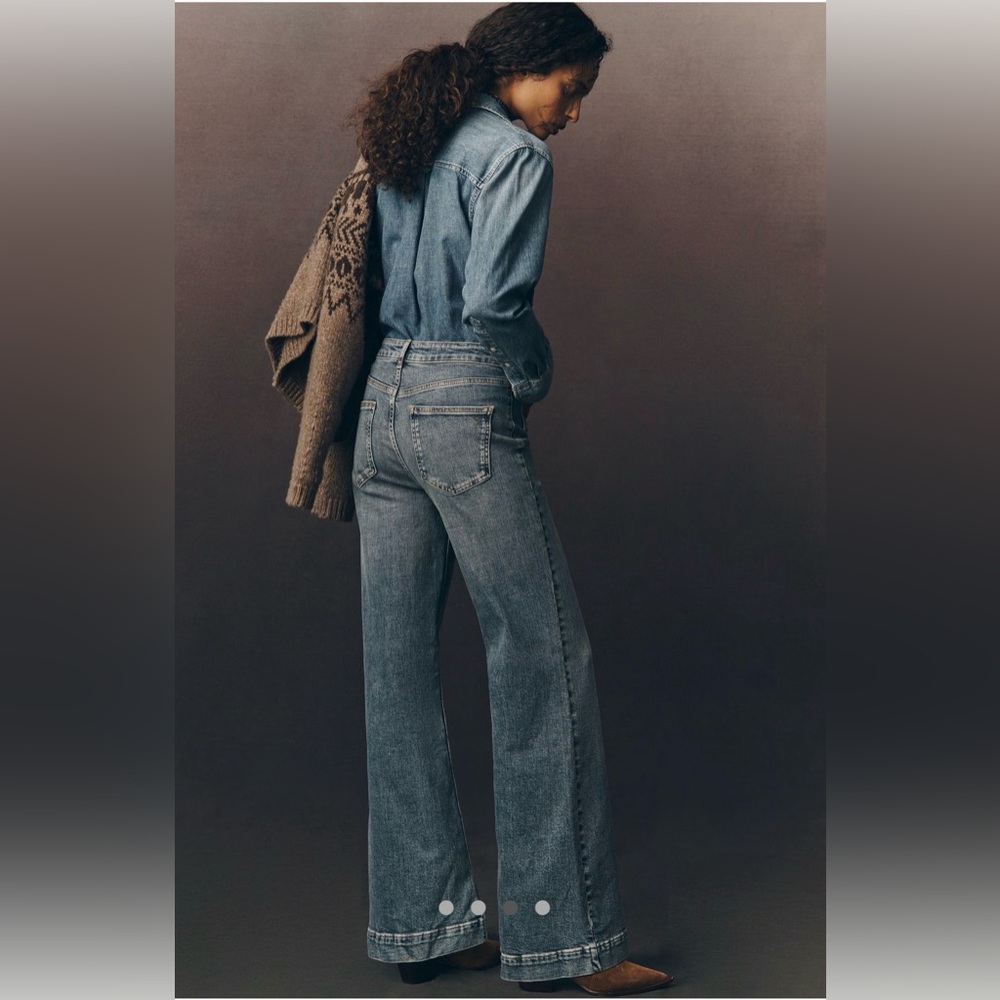 Pilcro Anthropologie Pocket High Rise Flare Blue Women's Jeans - Picture 2 of 11